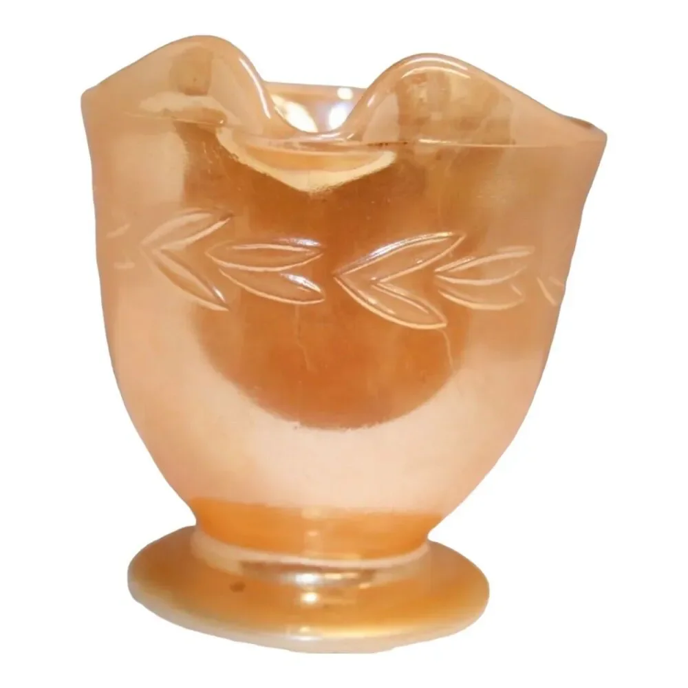 VINTAGE Fire King‎ Oven Ware Peach Lustre Luster Laurel Leaf Creamer W/ Spout